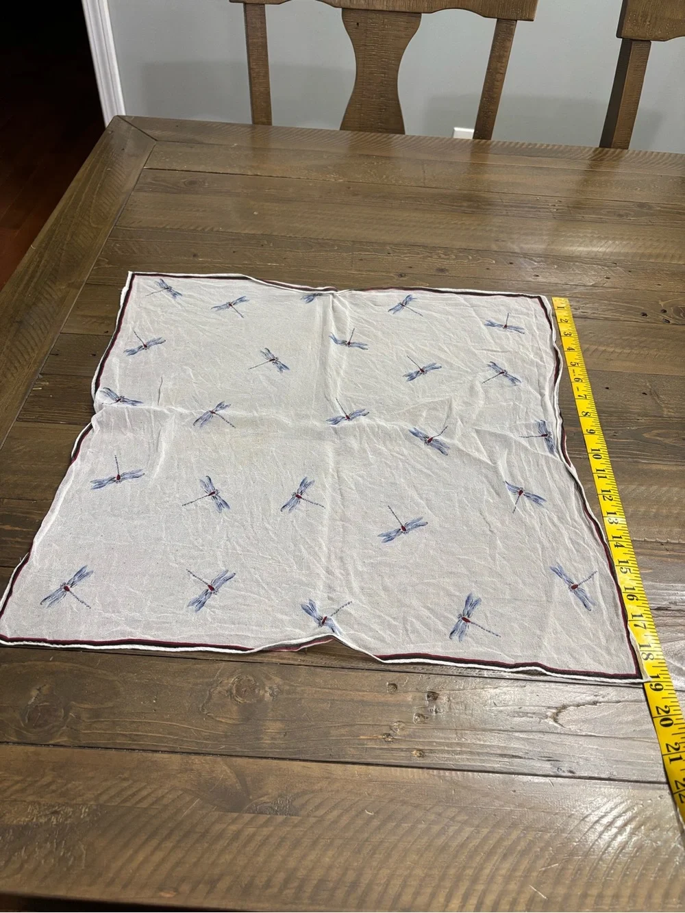 Vintage Dragonfly Print Bag Scarf